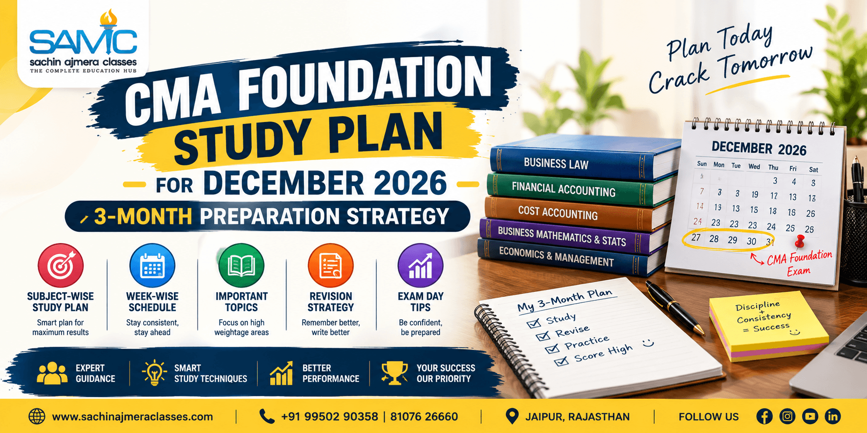 CMA Foundation Study Plan for December 2026: 3-Month Preparation Strategy