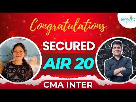 AIR 20 CMA Intermediate - Sachin Ajmera Classes All India Ranker Interview